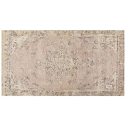 Avis Beliani Tapis en coton beige 80 x 150 cm MATARIM