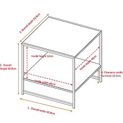 Avis Venture Home Table d'appoint avec étagère en acier Staal.