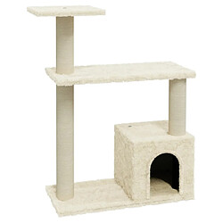 vidaXL Arbre à chat avec griffoirs en sisal Crème 70 cm