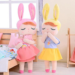 Avis Universal Rabbit 43 cm, jouet en peluche, oreilles roses, portant une robe en velours de cristal doux endormi (jaune en jaune¼