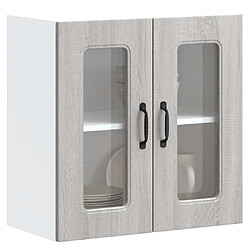 vidaXL Armoire murale de cuisine et porte en verre Kalmar sonoma gris