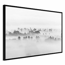 Paris Prix Affiche Murale Encadrée Fog Over the Forest 30 x 20 cm Noir