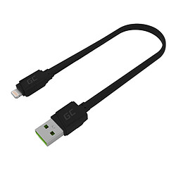 Câble USB Lightning Green Cell GCmatte, 25 cm, pour iPhone/iPad/iPod, Charge rapide