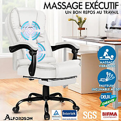 ALFORDSON Fauteuil de Bureau de Massage avec Repose-pieds Siège de jeu Exécutif