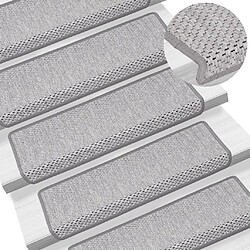 vidaXL Tapis d'escalier autocollants aspect sisal 15 pcs 65x21x4 cm