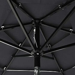 Maison Chic Parasol Jardin | Parasol à 3 niveaux avec mat en aluminium Anthracite 2 m - GKD26634 pas cher