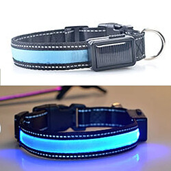 Wewoo Collier de lumière LED de charge pour animal de compagnie solaire de taille moyenne et grand pour animaux de compagnie, taille du tour de cou: S, 35-40cm (bleu)