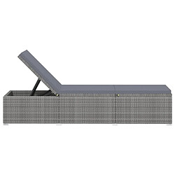 Acheter Maison Chic Chaise longue avec coussin | Bain de soleil Relax | Transat Résine tressée Gris -GKD70562