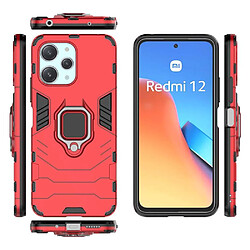 Htdmobiles Coque pour Xiaomi Redmi 12 4G - housse etui rigide anti choc + verre trempe - ROUGE