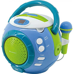 Soundmaster Lecteur CD pour Enfants avec Fonction karaoké bleu vert