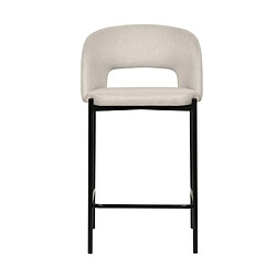 Secury-T Lot de 6 chaises de bar, tabourets tissus beige - pieds en métal noir - KRISTEN pas cher