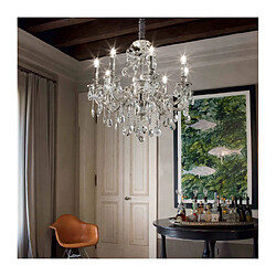 Ideal Lux Suspension Argentée en cristal GIOCONDA 8 ampoules