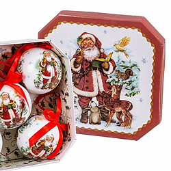 BigBuy Christmas Boules de Noël Multicouleur Papier Polyfoam Père Noël 7,5 x 7,5 x 7,5 cm (5 Unités)