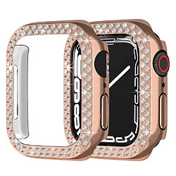 Coque en TPU décor strass, anti-rayures, or rose pour votre Apple Watch Series 7 45mm