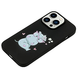 Coque en TPU anti-chute avec sangle pour votre iPhone 14 Pro Max - hippopotame