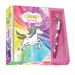 Mon carnet secret licorne : coffret avec stylo 4 couleurs