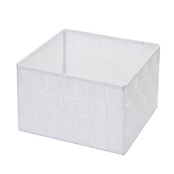 Decoshop26 Panier de stockage panier décoration rangement accessoires salle de bain maquillage 12x19x19cm blanc 04_0003766