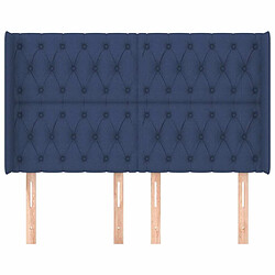 Avis Maison Chic Tête de lit scandinave avec oreilles,meuble de chambre Bleu 147x16x118/128 cm Tissu -MN45010