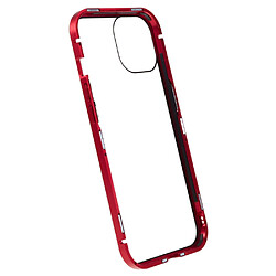 Coque en cadre métallique anti-spy, fermeture magnétique, anti-chutte pour votre iPhone 14 Plus - rouge