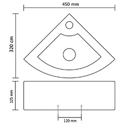 vidaXL Lavabo avec trop-plein 45x32x12,5 cm Céramique Doré pas cher