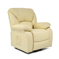 Eco-De ECODE® Fauteuil de massage releveur, inclinaison électrique de 160º, fonction chauffage, programmes automatiques, vibro-ondulation, A++ Beige