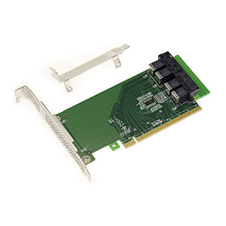 Kalea-Informatique Carte Riser PCI Express 16x pour 4 SSD U.2 NVMe ou 4 ports PCIe 4x avec fiches SFF-8643. Mode Bifurcation Uniquement.