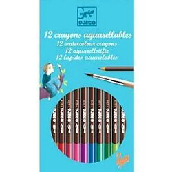 12 Crayons Aquarellables classique Djeco