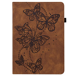 Etui en PU motif papillon avec support marron pour votre Lenovo Tab M10 FHD Plus/Tab M10 Plus TB-X606F/TB-606X 10.3 pouces