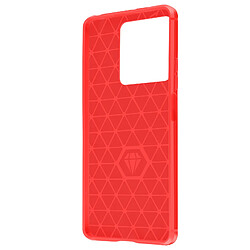 Avizar Coque pour Xiaomi Redmi 13C Flexible Effet Carbone et Brossé Rouge