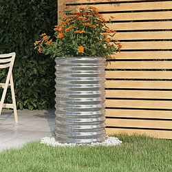 Maison Chic Jardinière,Bac à fleurs - pot de fleur de jardin Acier enduit de poudre 40x40x68 cm Argenté -GKD55407