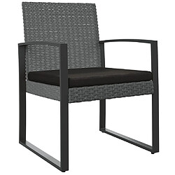 vidaXL Chaises à manger de jardin lot de 2 gris foncé rotin PP