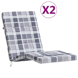 Maison Chic Lot de 2 Coussins Confort,Coussins de chaise longue gris motif à carreaux -GKD37803