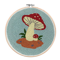 Kits D'aiguilles De Poinçon De Dessin Animé Avec Stylo De Broderie De Poinçon Artisanat Bricolage Champignon