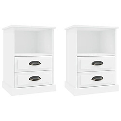 vidaXL Tables de chevet 2 pcs blanc 43x36x60 cm