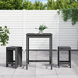 Maison Chic Table de bar et chaises d'extérieur 3 pcs,Ensemble de bar de jardin pour relax gris bois de pin massif -GKD107512