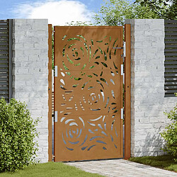 vidaXL Porte de jardin acier résistant aux intempéries design flamme