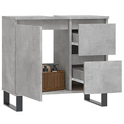 Avis Maison Chic Armoire de salle de bain,Meuble de rangement,Meuble haut gris béton 65x33x60 cm -GKD869935