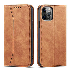 Ozzzo magnet fancy coque pour iphone 12 pro max pouch wallet card support marron