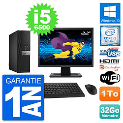 PC Dell 5040 SFF Ecran 22" Core i5-6500 RAM 32Go Disque 1To HDMI Windows 10 Wifi - Occasion