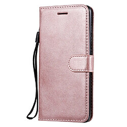 Etui en PU couleur unie avec support or rose pour votre Samsung Galaxy A51