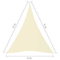 Acheter Helloshop26 Voile d'ombrage parasol tissu oxford triangulaire 4 x 5 x 5 m crème 02_0009890