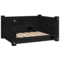 vidaXL Lit pour chien Noir 55,5x45,5x28 cm Bois massif de pin