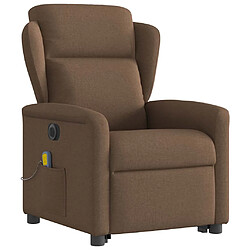 Avis vidaXL Fauteuil inclinable de massage électrique Marron Tissu