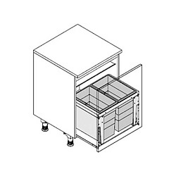 Avis Poubelle encastrable 2 bacs pour meuble coulissant 60L (28+28) Hailo Triple XL