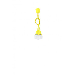 Luminaire Center Suspension DIEGO PVC jaune 3 ampoules