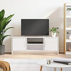 Maison Chic Meuble TV scandinave - Banc TV pour salon blanc brillant 102x30x37,5 cm bois d'ingénierie -MN21494