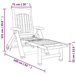 vidaXL Chaise longue pliable avec roues vert PP pas cher