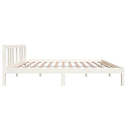 Maison Chic Lit adulte - Lit simple Cadre de lit,Structure du lit Contemporain Blanc Bois massif 140x200 cm -MN51798 pas cher