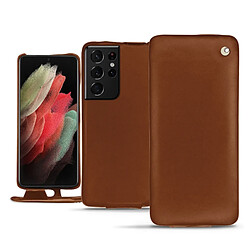 Housse cuir Samsung Galaxy S21 Ultra - Rabat vertical - Marron ( Nappa - Pantone #8B4720 ) - NOREVE