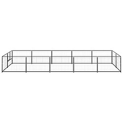 Helloshop26 Chenil extérieur cage enclos parc animaux chien noir 10 m² acier 02_0000485